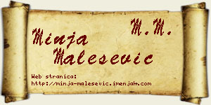 Minja Malešević vizit kartica